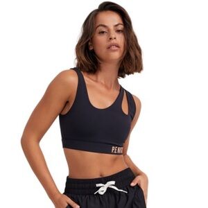 P.E Nation Black Cutout Support Sports Bra
